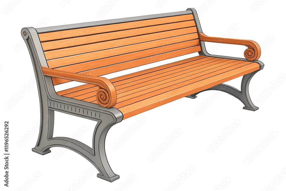 a digital illustration of a wooden bench. The bench has a rectangular shape a digital illustration of a wooden bench. The bench has a rectangular shape