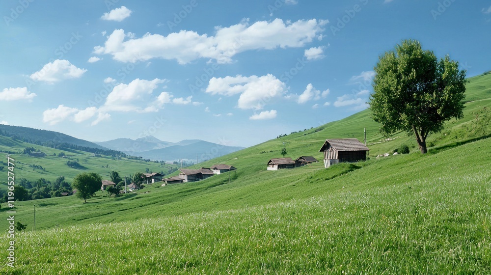 Obraz premium Serene Rural Landscape