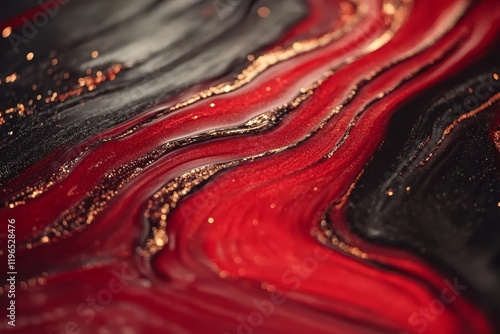 Wallpaper Mural Abstract red, black, gold fluid art. (1) Torontodigital.ca