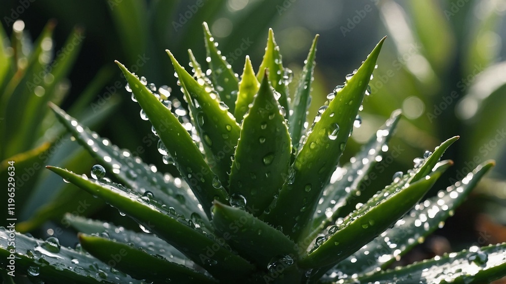 All-natural skin care. The Dewy Aloe Vera Plant in close-up. Water droplets with vibrant aloe vera. Background Video about Green Wellness. Calm Green Background All-natural skin care. The Dewy Aloe Vera Plant in close-up. Water droplets with vibrant aloe vera. Background Video about Green Wellness. Calm Green Background
