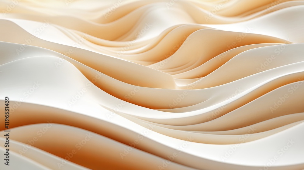 Elegant Close Up of Soft White and Beige Wave Pattern Creating a Calming and Textured Surface Elegant Close Up of Soft White and Beige Wave Pattern Creating a Calming and Textured Surface