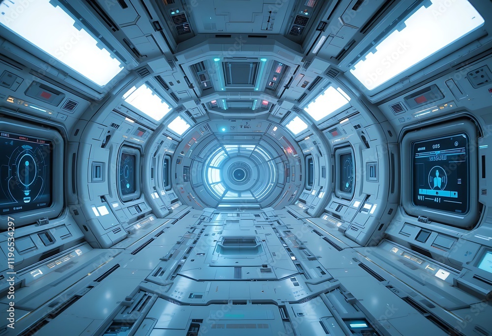 Futuristic Spaceship Corridor Interior Design Futuristic Spaceship Corridor Interior Design