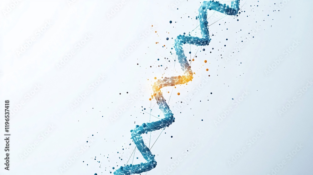 Obraz premium Abstract DNA Strand: Exploring the Genetic Code