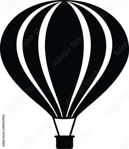 Hot air balloon silhouette vector, hot air balloon icon 