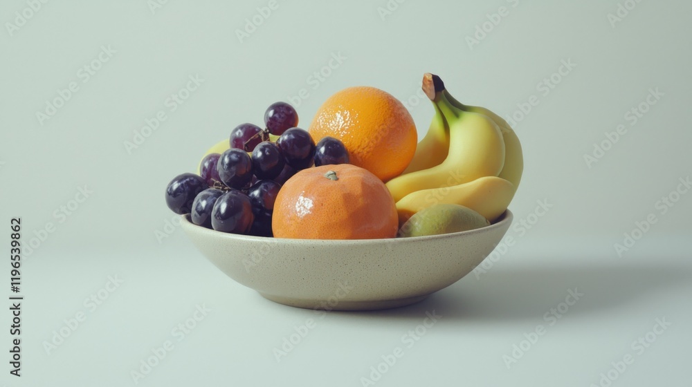 Vibrant Fruit Bowl Still Life: A Delightful Arrangement of Oranges, Grapes, and Bananas Vibrant Fruit Bowl Still Life: A Delightful Arrangement of Oranges, Grapes, and Bananas