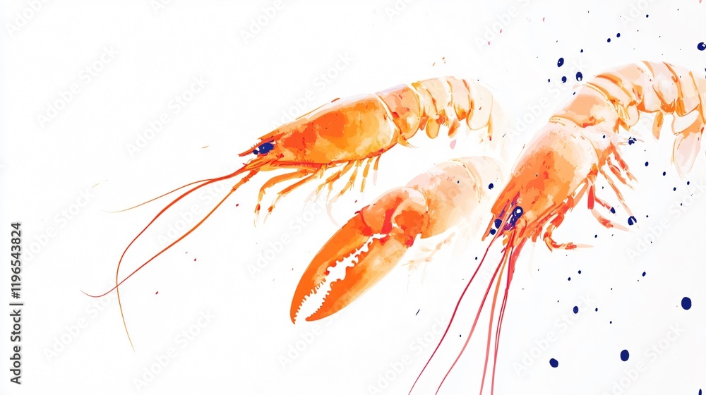 custom made wallpaper toronto digitalSavory Seafood Delight: Three Vibrant Lobsters on Pristine White Canvas