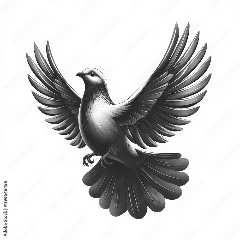 Fototapeta premium Design of dove icon logo illustration isolated on white background