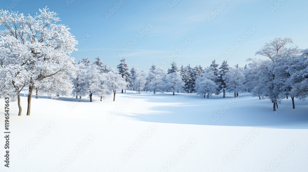 Fototapeta premium Snowy Forest Winter Landscape