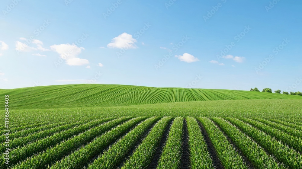 Vast Green Field under a Blue Sky Vast Green Field under a Blue Sky