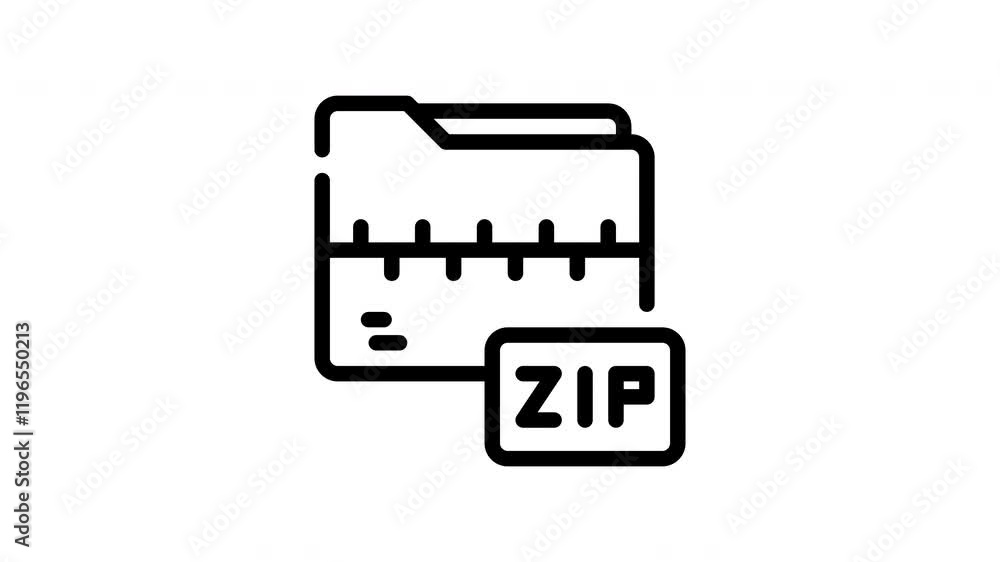 icon line motion graphic data zip icon line motion graphic data zip