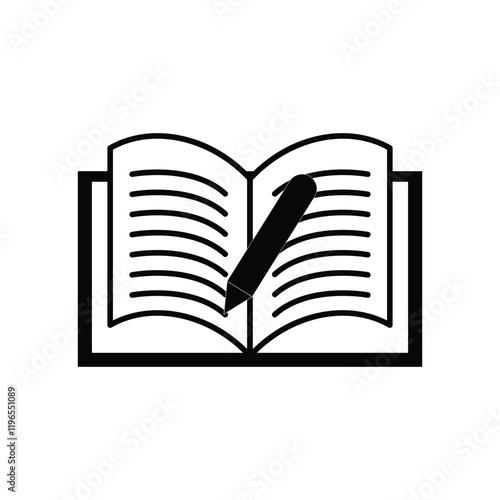 Book/open book icon. Thin line book icon vector illustration.
