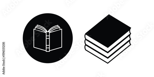 Book/open book icon. Thin line book icon vector illustration.