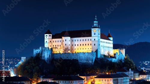 Obraz na płótnie Majestic Castle at Night w salonie