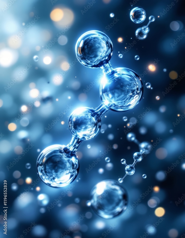 A Detailed Visualization of Water Molecule Formation with Glowing Atoms and Covalent Bonds A Detailed Visualization of Water Molecule Formation with Glowing Atoms and Covalent Bonds
