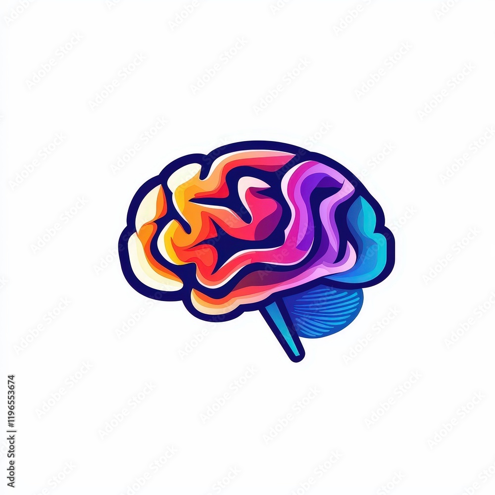 Design of creative brain abstract icon logo illustration isolated on white background Design of creative brain abstract icon logo illustration isolated on white background