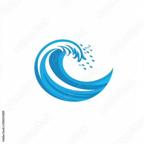 Wallpaper Mural Design of water wave icon logo illustration isolated on white background Torontodigital.ca