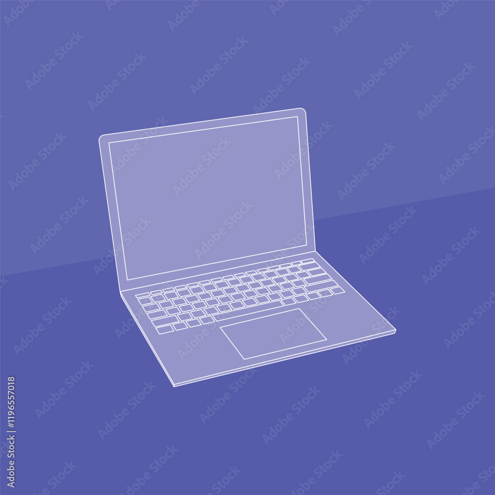 object laptop with theme color blue object laptop with theme color blue