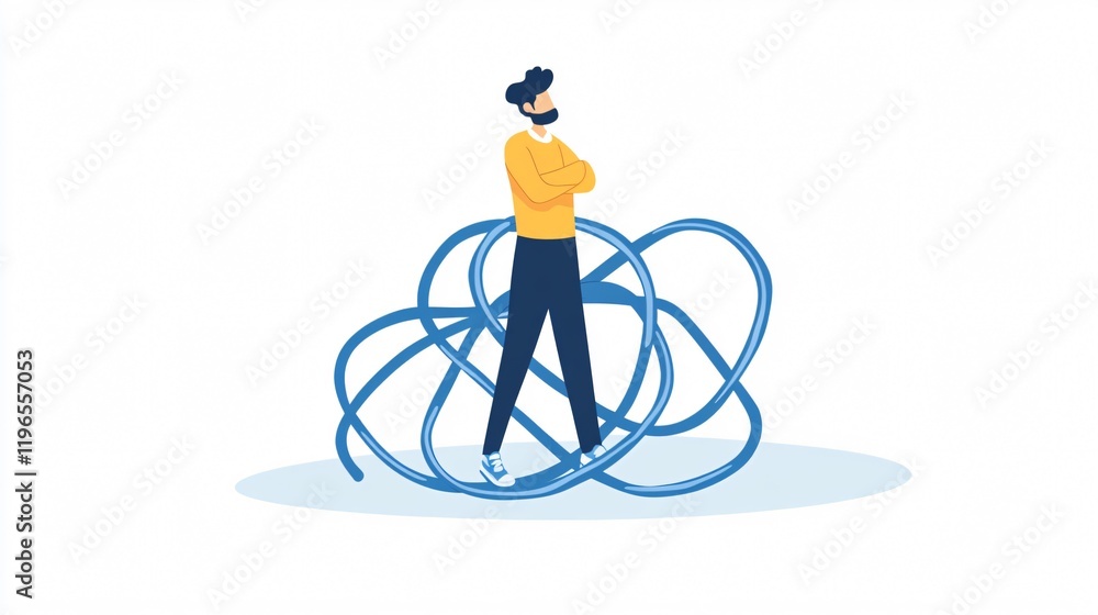 Man Contemplating a Complex Problem: A Visual Representation of Problem-Solving and Decision-Making Man Contemplating a Complex Problem: A Visual Representation of Problem-Solving and Decision-Making