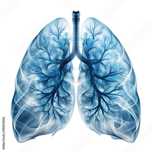 Stunning Blue Lungs Anatomy Medical Xray Image Art body human organ smoke vital health    