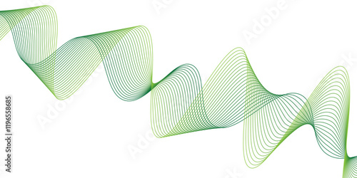 Abstract grey wavy lines background. Digital frequency track equalizer. Dynamic sound wave isolated on white background. Musical particle pulsing. 3D rendering. black wavy lines. Wave swirl art. EPS10