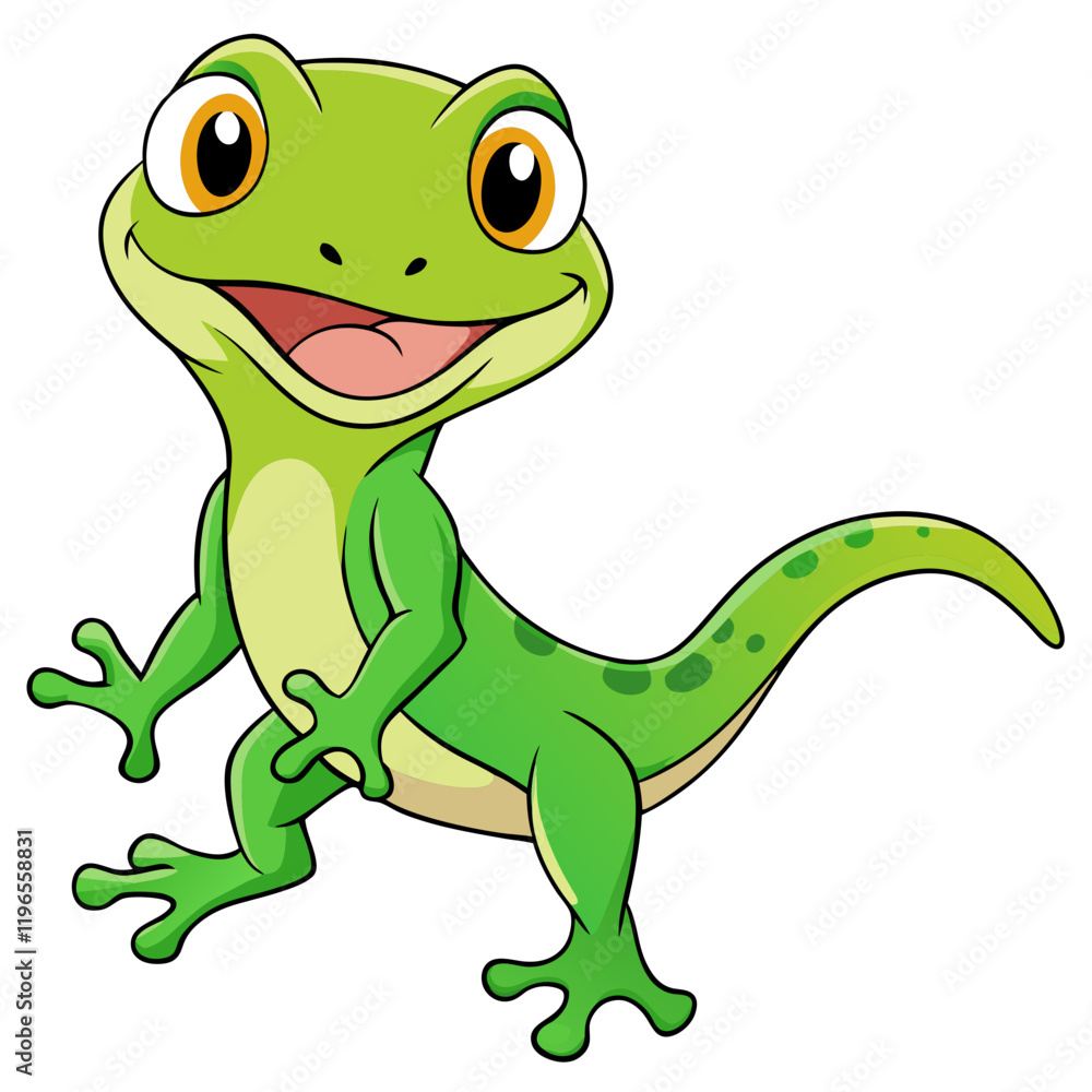 Fototapeta premium cartoon small gecko cute