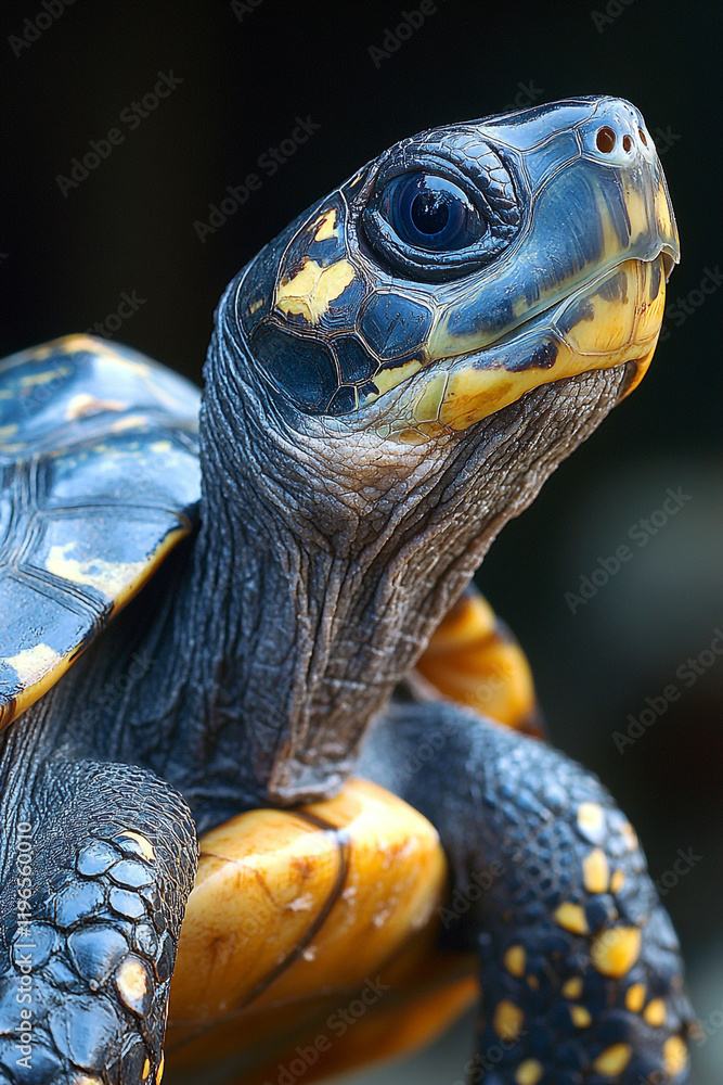 Obraz premium Yellow Footed Tortoise Close Up Portrait