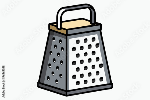 Metal grater with handle isolated on white background