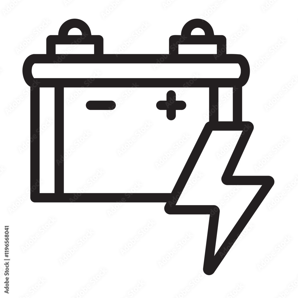 battery line icon battery line icon