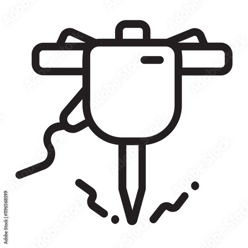 jackhammer line icon
