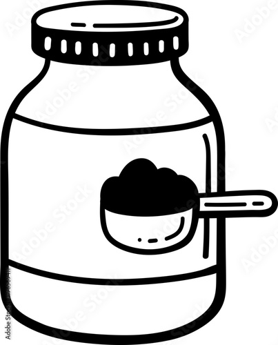 Doodle Fitness Creatine Hand Drawn Illustration