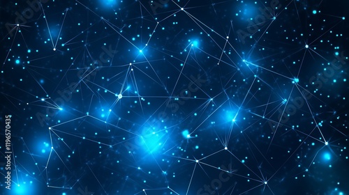 Wallpaper Mural Abstract Network Connection: A Glowing Constellation of Nodes and Lines Torontodigital.ca