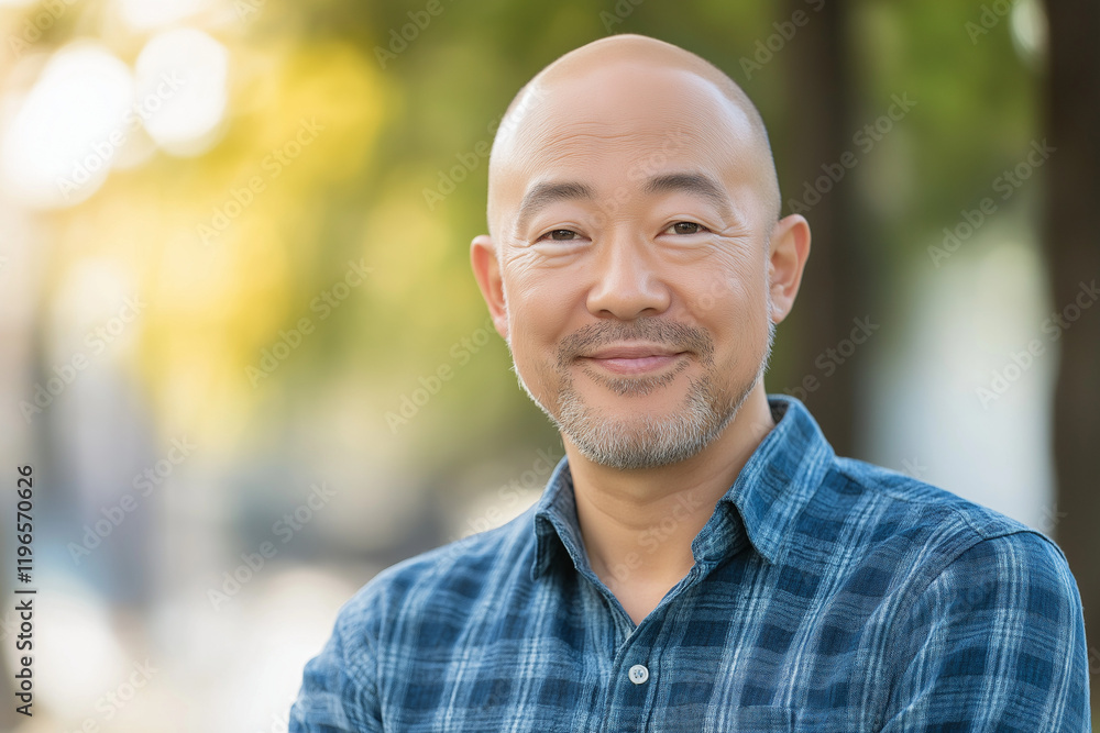 Generate an IP image, cute,full body shot, Asian man, middle-aged, a balding middle-aged man, wearing a plaid shirt Generate an IP image, cute,full body shot, Asian man, middle-aged, a balding middle-aged man, wearing a plaid shirt