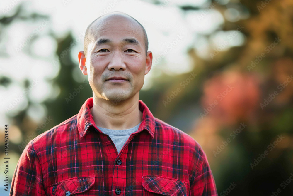 Generate an IP image, cute,full body shot, Asian man, middle-aged, a balding middle-aged man, wearing a plaid shirt Generate an IP image, cute,full body shot, Asian man, middle-aged, a balding middle-aged man, wearing a plaid shirt