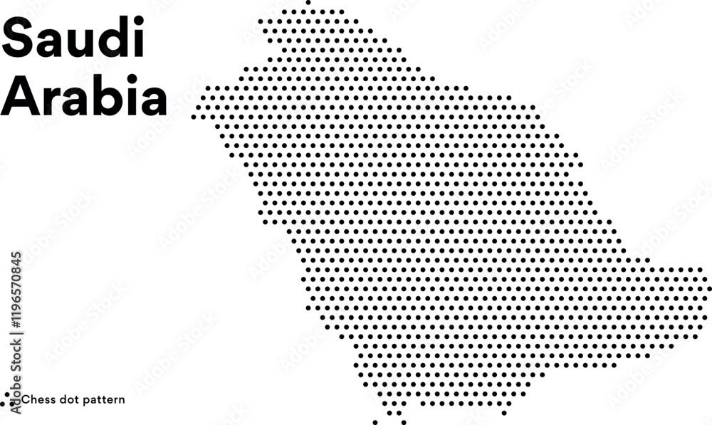 Fototapeta premium Dotted Map of Saudi arabia