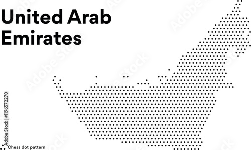 Dotted Map of United Arab Emirates