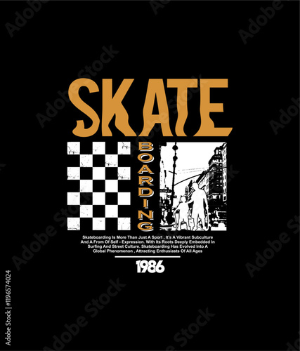 Skateboarding,NYC,Brooklyn Skate park typography, tee shirt graphics, vectors illustration