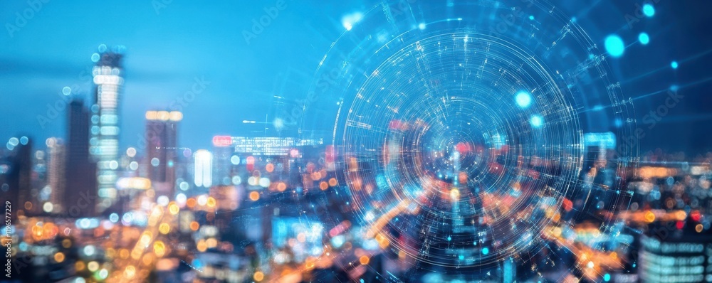 city blurring lights abstract circular bokeh on blue background city blurring lights abstract circular bokeh on blue background