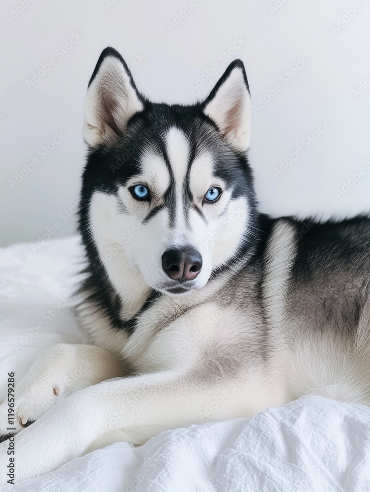 Siberian husky on white background
Siberian husky on white background