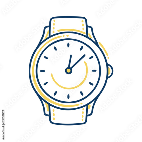 Elegant wristwatch with brown leather strap, timeless sophistication