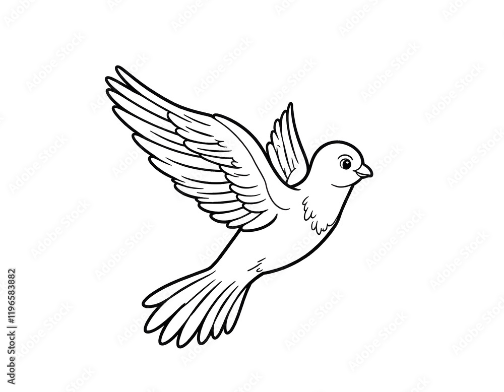 Flying Dove Line Art Illustration Bird Drawing Flying Dove Line Art Illustration Bird Drawing