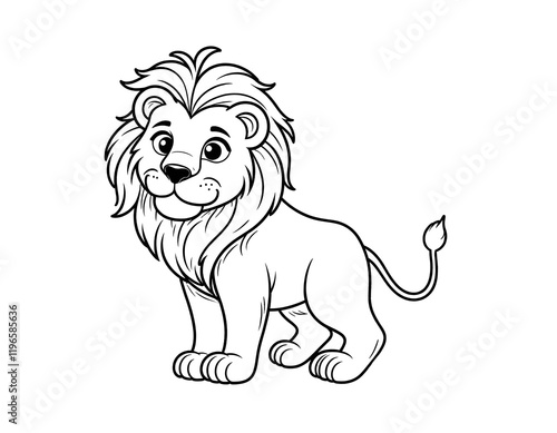 Adorable Lion Cub Coloring Page Printable for Kids