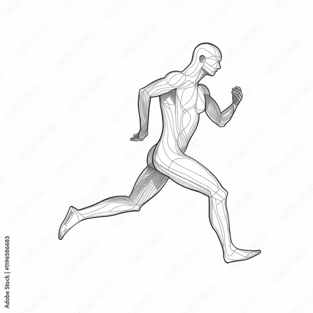 Abstract Runner: Dynamic Line Art of an Athlete in Motion. A stylized vector illustration of a runner's powerful form and speed. Abstract Runner: Dynamic Line Art of an Athlete in Motion. A stylized vector illustration of a runner's powerful form and speed.