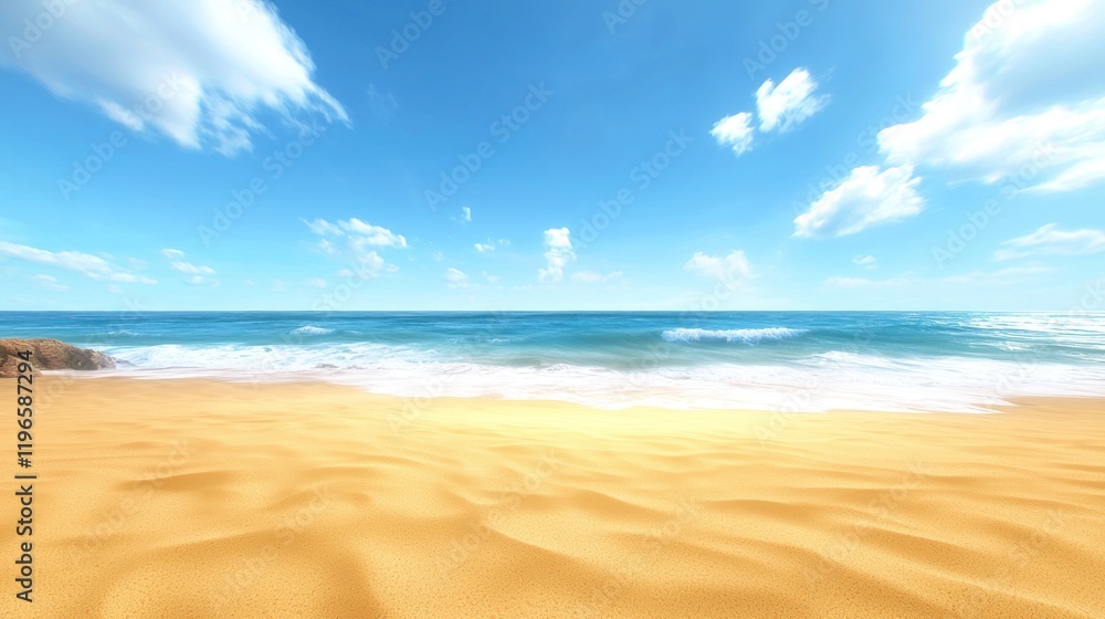Obraz premium Sunny Beach with Blue Ocean