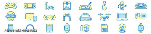 gadgets icon set. Editable stroke icons collection vector illustration.