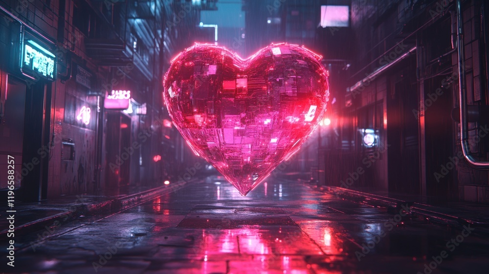 Neon Heart in Cyberpunk Alley: A Digital Love Story