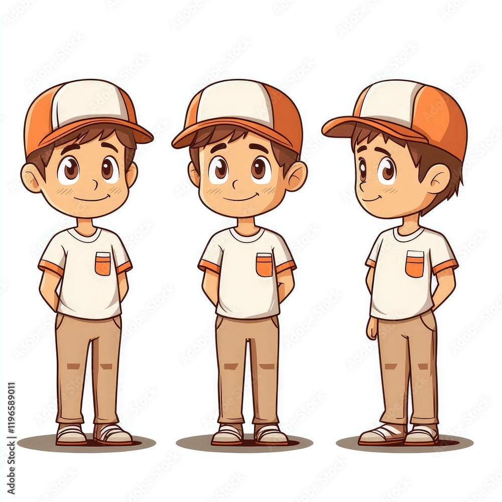 Adorable Cartoon Boy Character Illustrations: Happy, Cute Kid in Various Poses. Perfect for Children's Books, Websites, and More! Adorable Cartoon Boy Character Illustrations: Happy, Cute Kid in Various Poses. Perfect for Children's Books, Websites, and More!