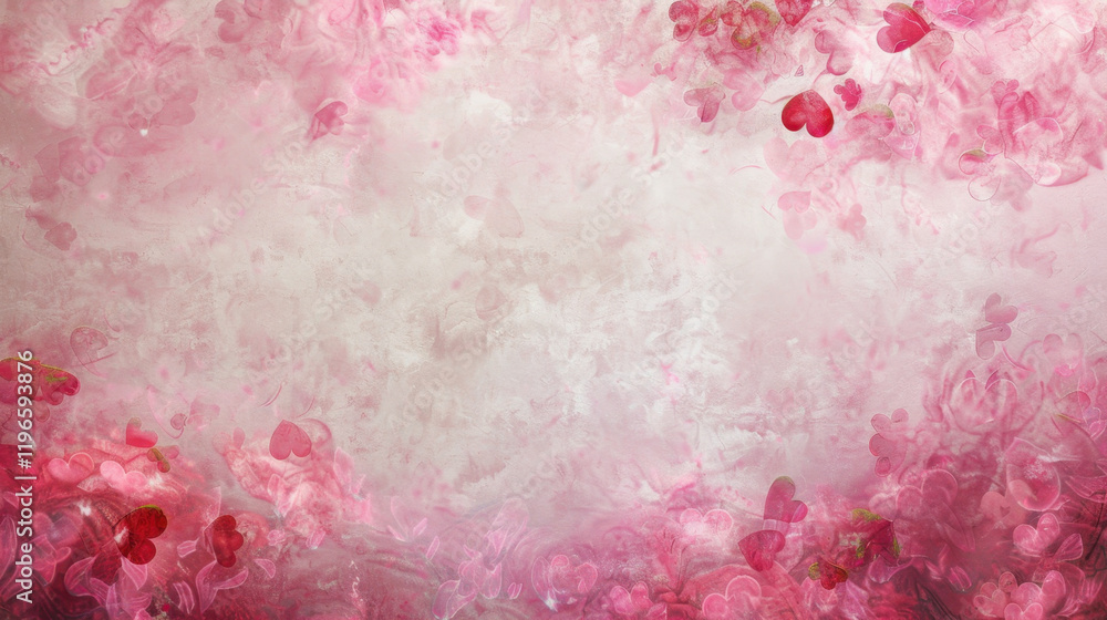 Fototapeta premium Romantic pink heart background with soft textures and dreamy effects, perfect for love themed designs and celebrations