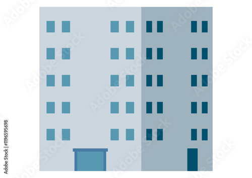 横から見たマンションの建物のイラスト