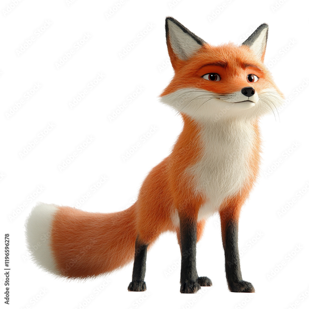 Obraz premium Playful fox animation forest digital art nature close-up