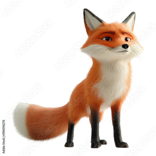 Playful fox animation forest digital art nature close-up photo